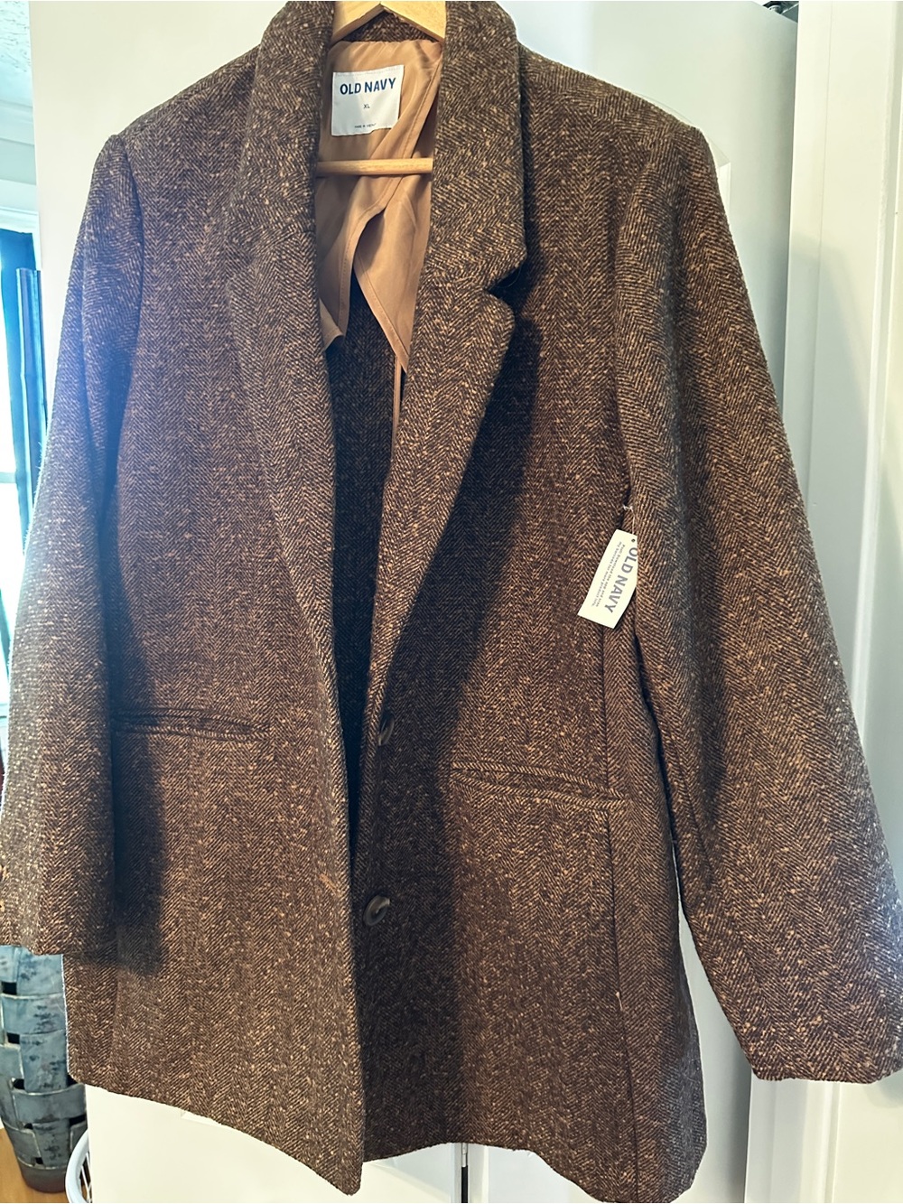 Old Navy Brown Tweed Blazer Jacket